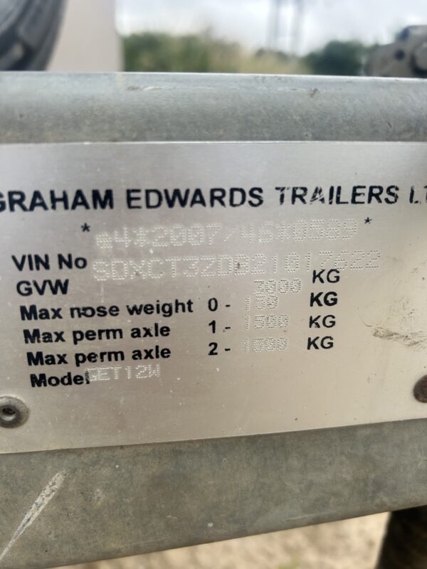 Graham Edwards GET12W 12′ x 6’3″ Twin-axle Livestock trailer – 2022